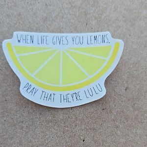 Lemon Lulu Themed Sticker with Inspirational Quote Cute Fun Office